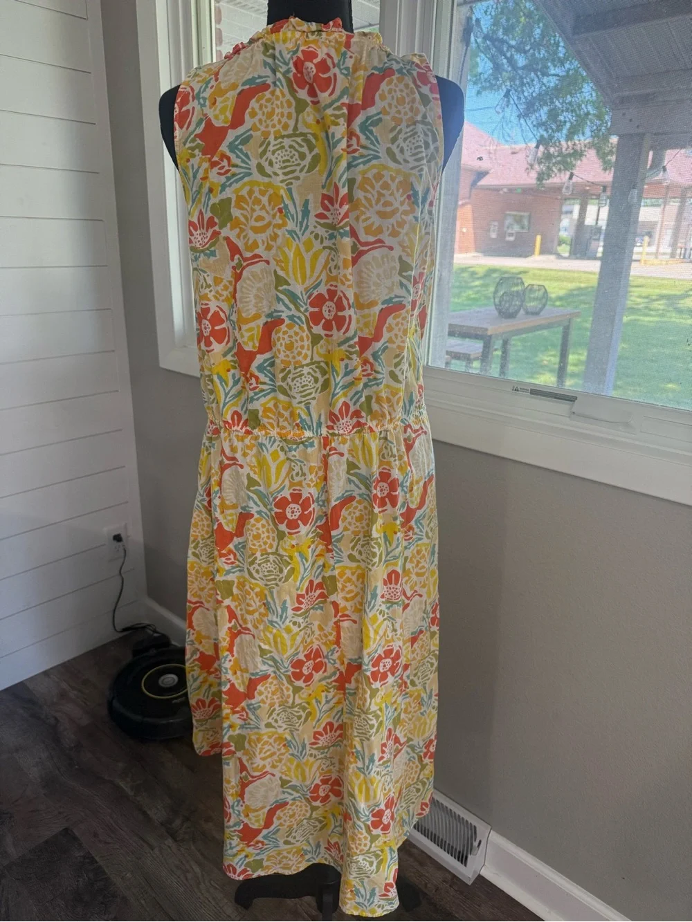 Velvet by Graham & Spencer Yellow Multicolor Floral Fit & Flare Midi Dress M